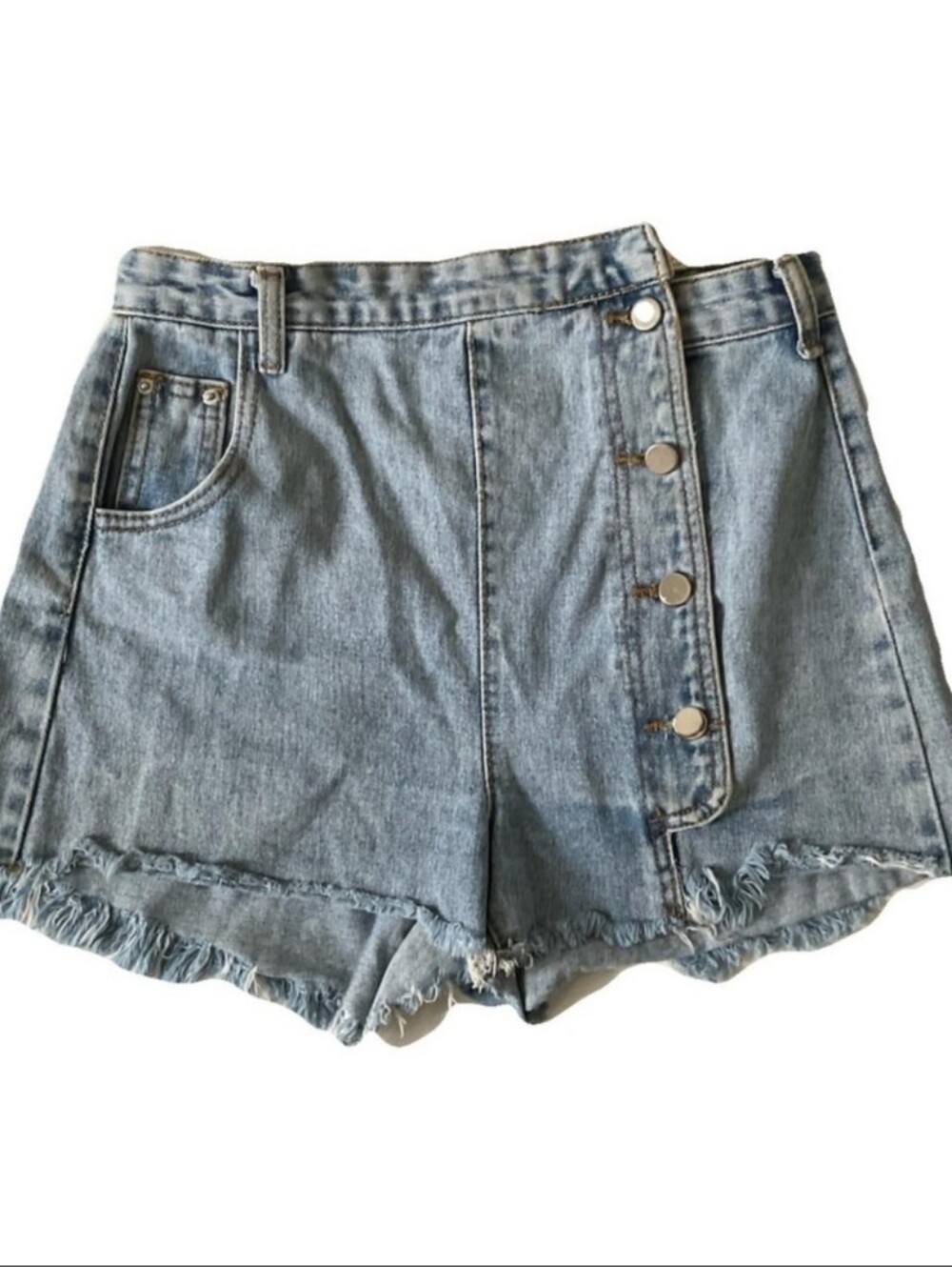 🌵🌵Light Blue Denim High-Waist Button-Front Women’s Shorts